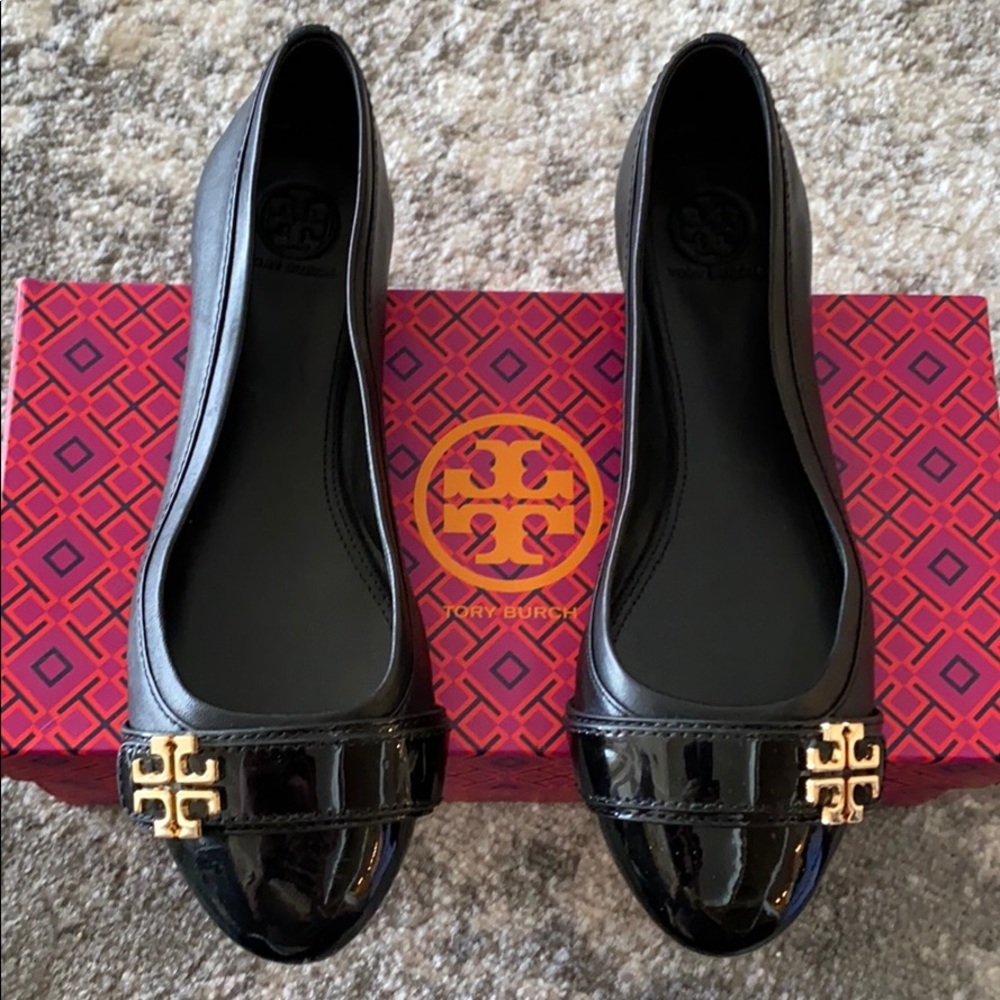 Tory Burch Black Leather Flats